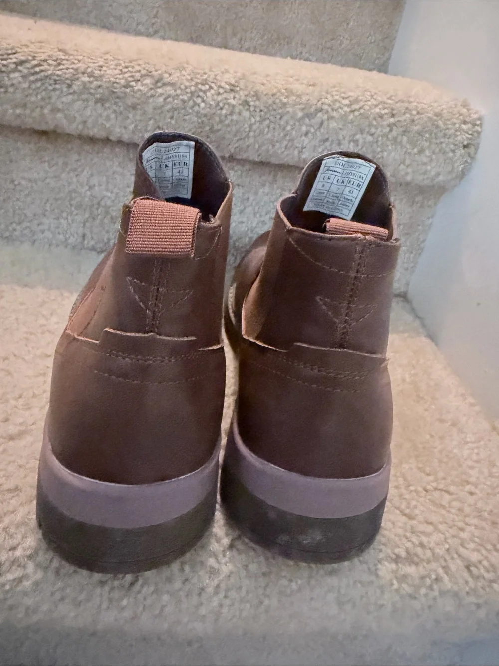 Jousen Milan Men’s Brown Chelsea Boots US Size 8 UK 7 EU 41 Pull-On Lug Sole